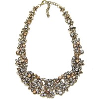 Topaz Silk Laurel Crystal Stone Bib Necklace